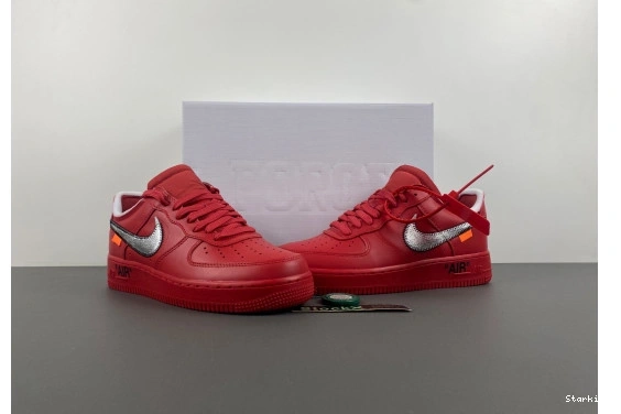 Nike 1 Air  AO4297-600 Red Off-White Force  Low  0325